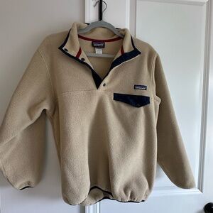 Patagonia Synchilla Cream and Red Fleece